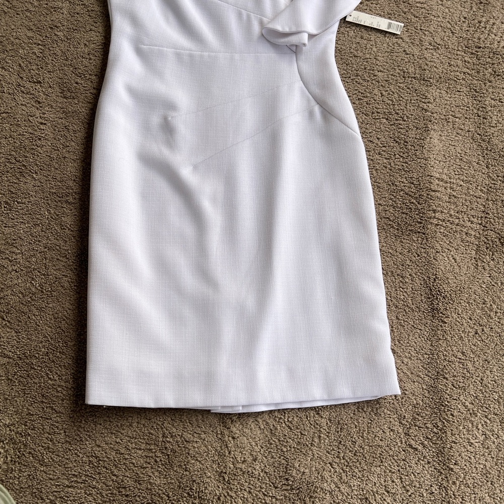 NWT Gianni Bini Irene White Cap Sleeve Ruffle Short Dress 4 - Picture 8 of 12